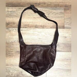 RARE One of a Kind Leather Slouchy Hobo Bag - Dark Chocolate Brown